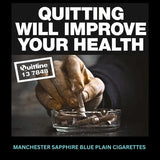 Manchester Sapphire Blue Plain Cigarettes - 20s (10 Packs) - Top Smoke